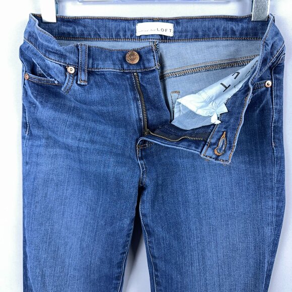 Loft Skinny Jeans Womens Size 28/6 Mid Rise Medium Wash Denim Stretch Blue - Picture 5 of 13